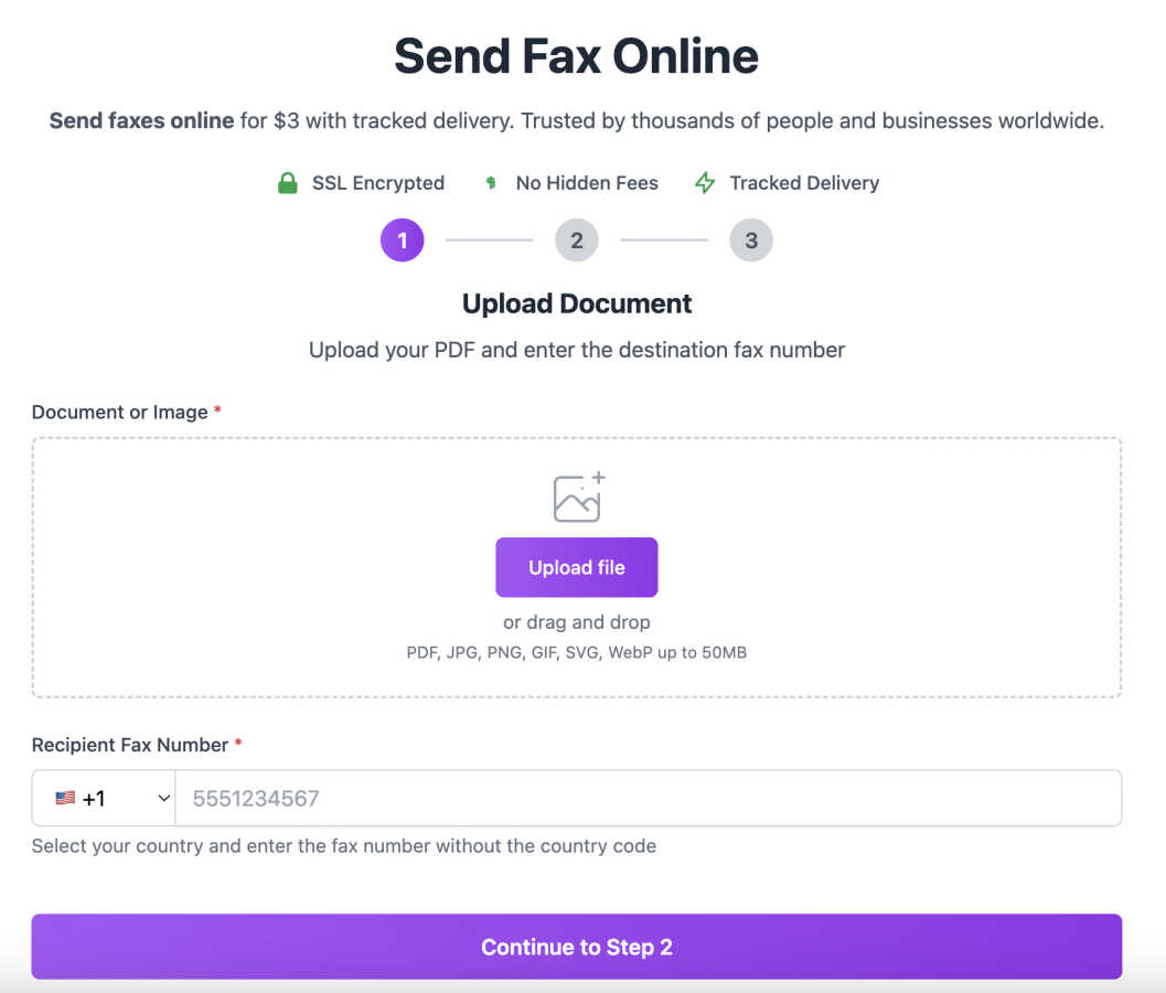 FaxZen application interface and features