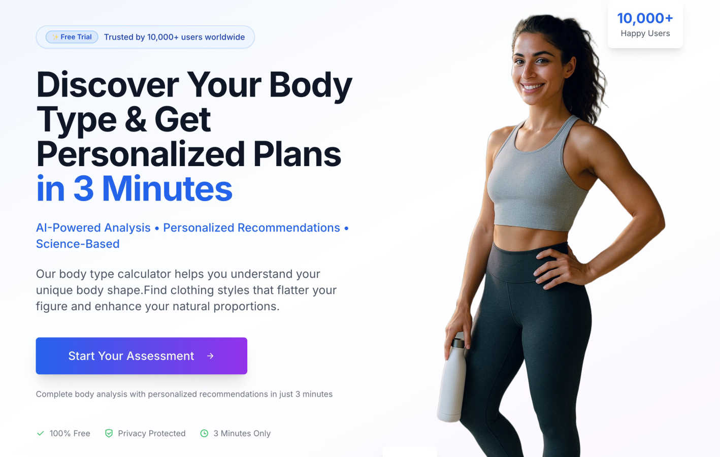 Body Type Calculator application interface and features