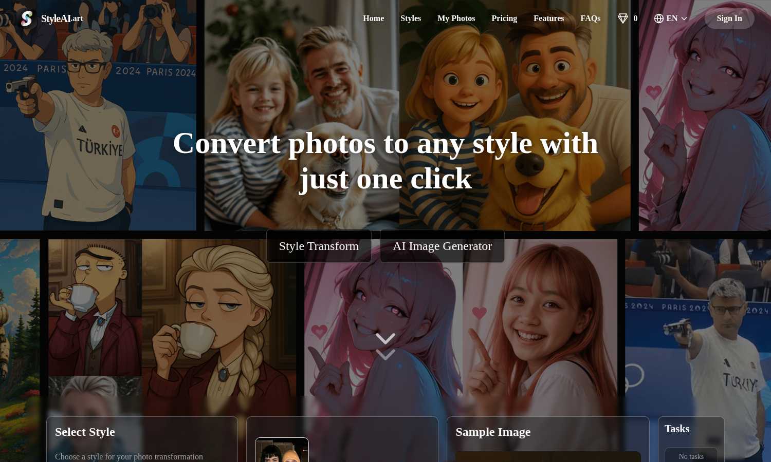 Style AI application interface and features