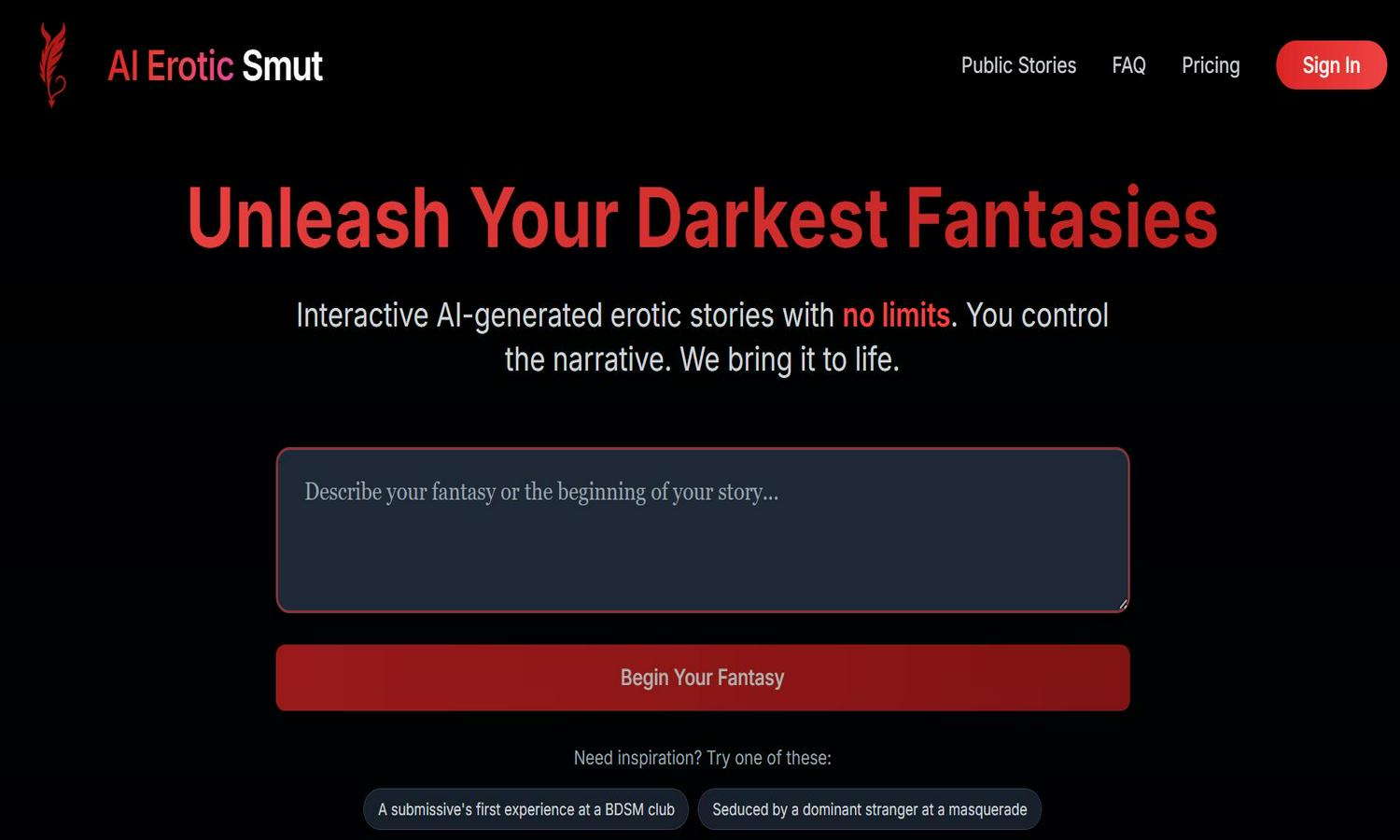 AI Erotic Smut Website
