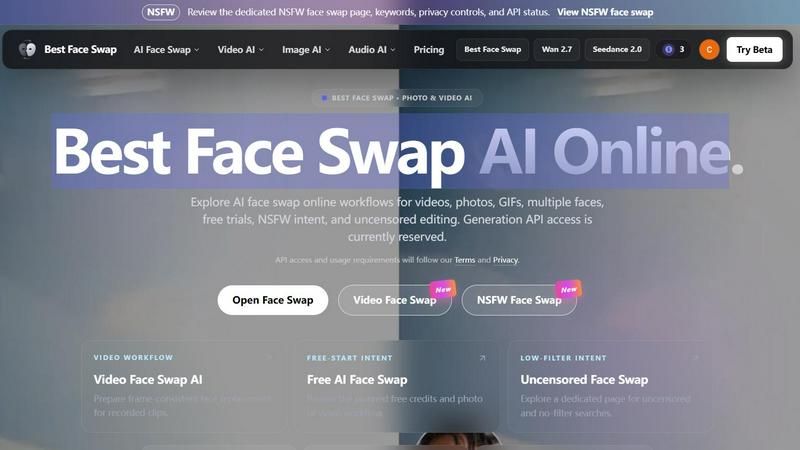 Best Face Swap AI Online application interface and features