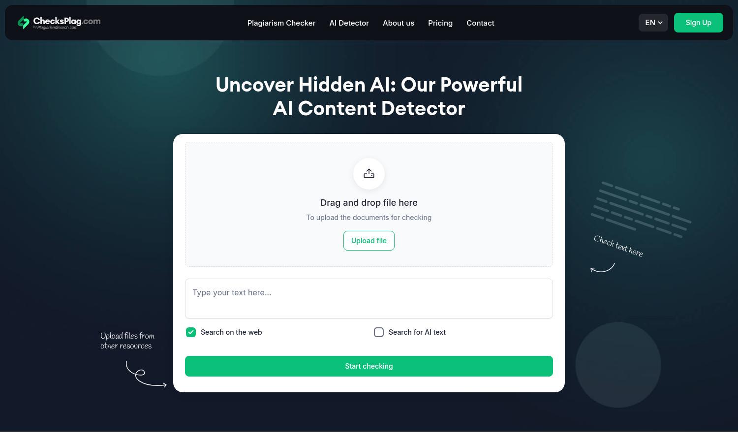 ChecksPlag.com Website