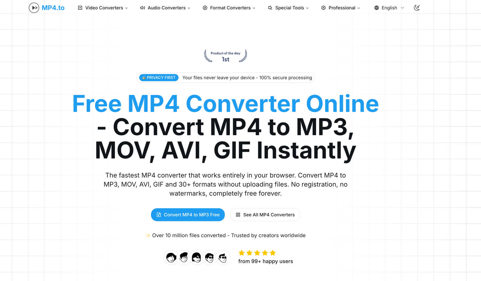 Mp4To application interface and features