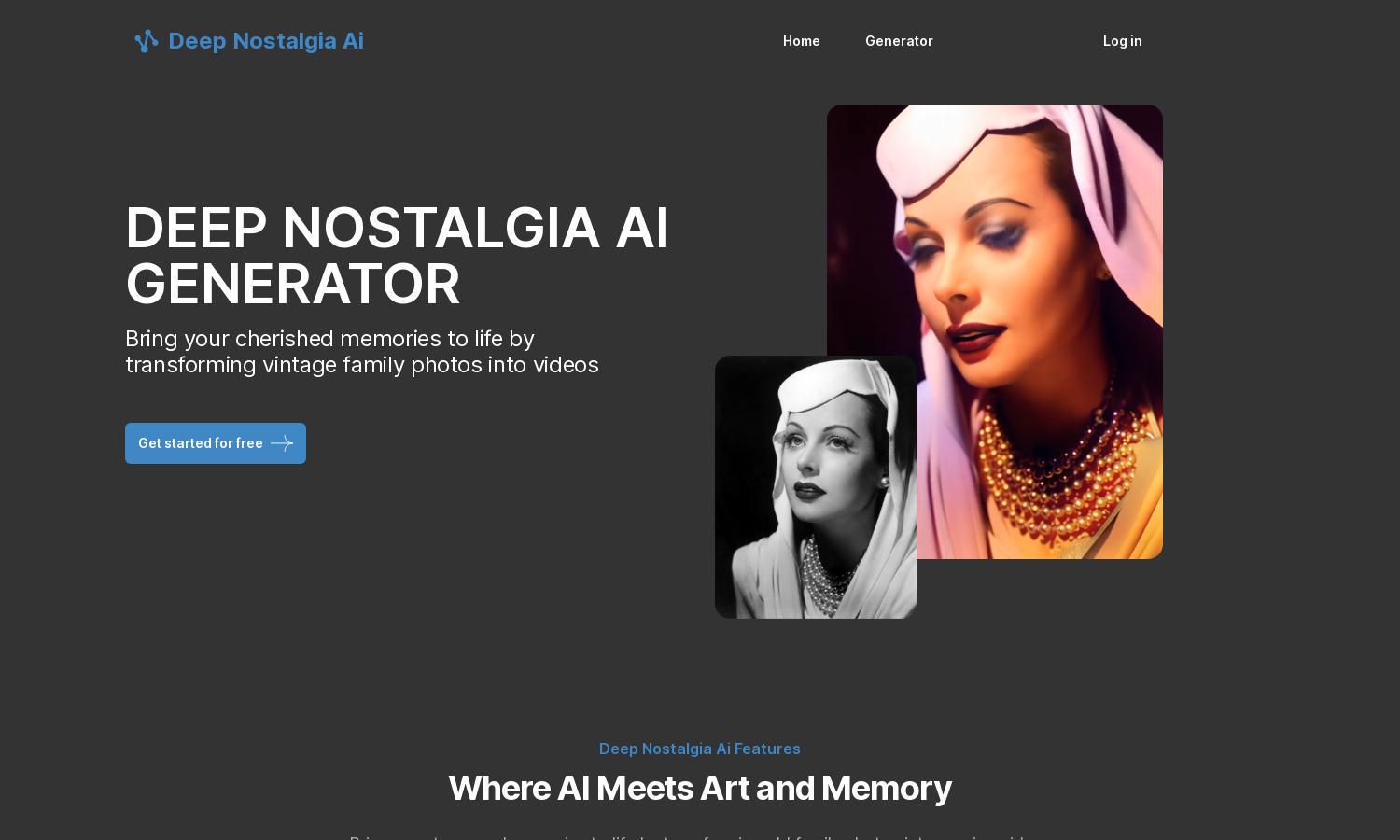 Deep Nostalgia AI Website