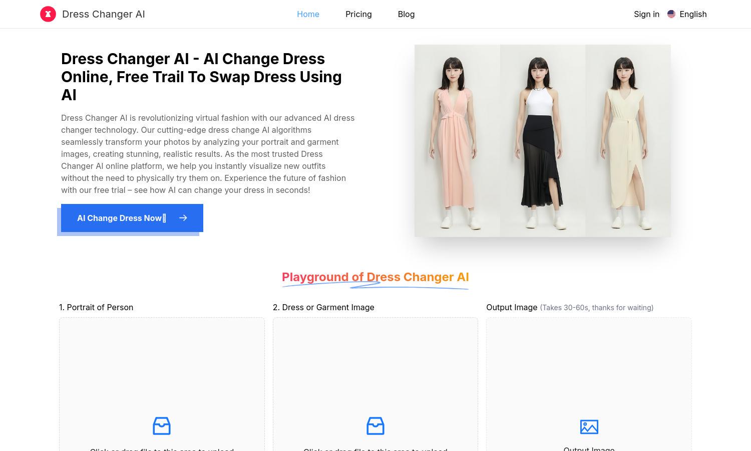 Dress Changer AI Website