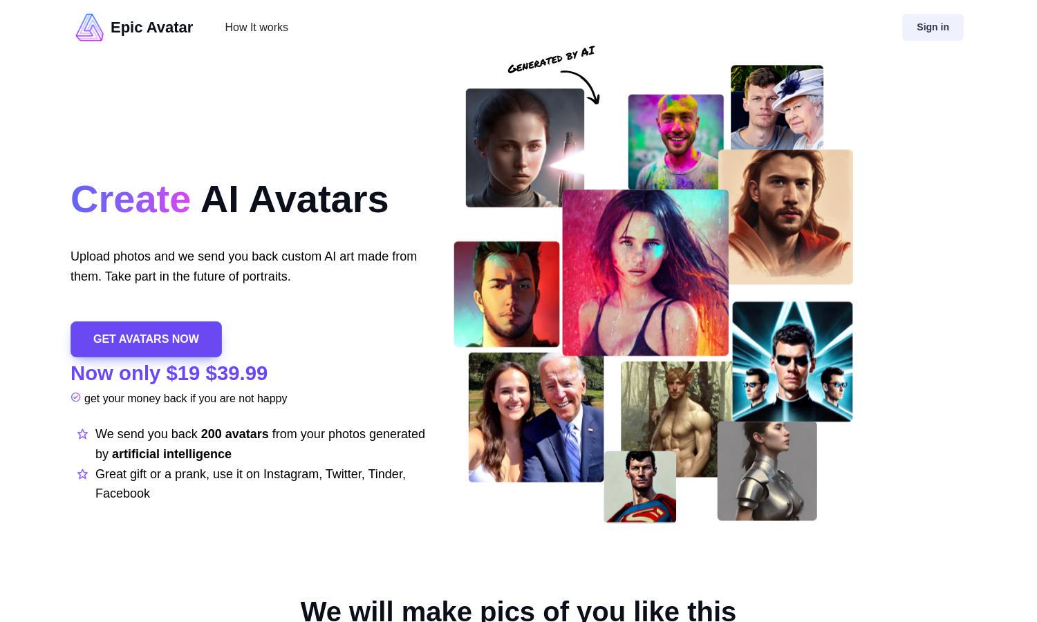 Epic Avatar Website