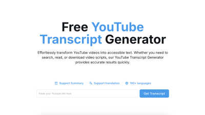Free Youtube Transcript Generator - product for productivity