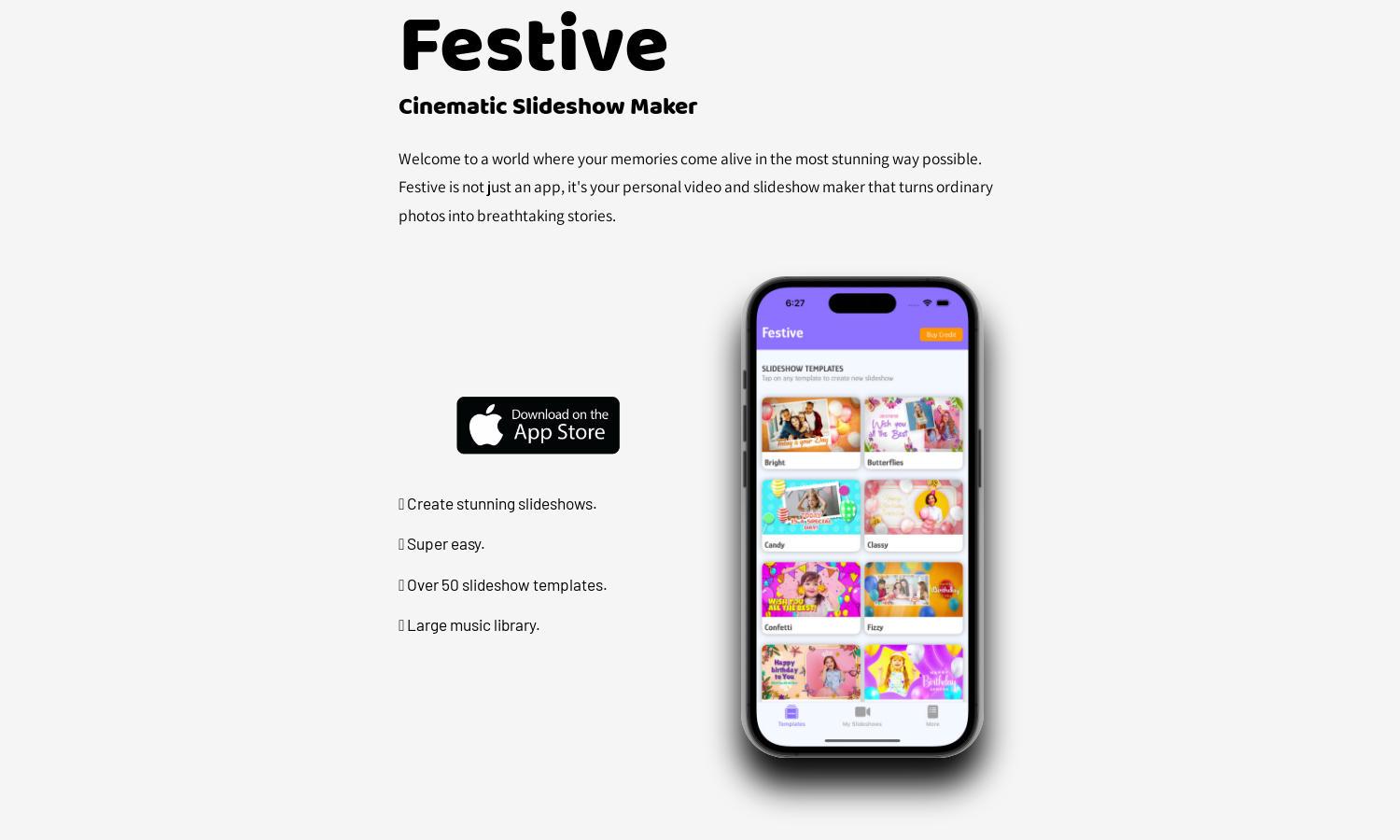 Festive App Website