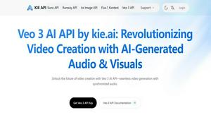 Kie.ai: Most Affordable & Stable Veo 3 API with Synced Audio Website