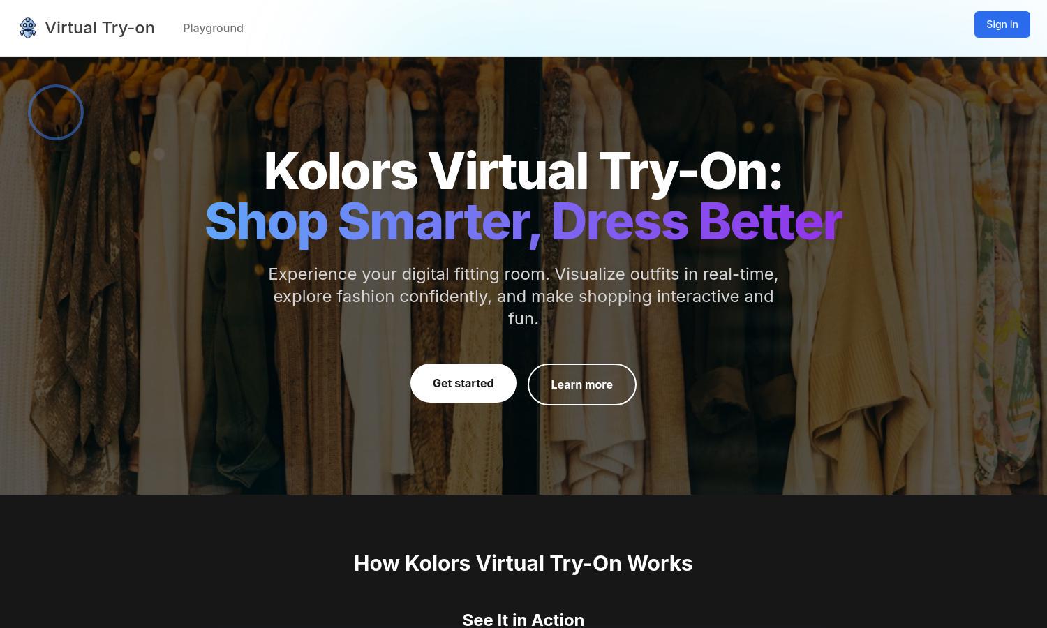 Kolors Virtual Try-On Website