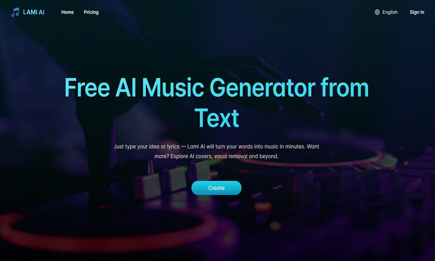 Lami.ai: Free AI Music Generator from Text Website