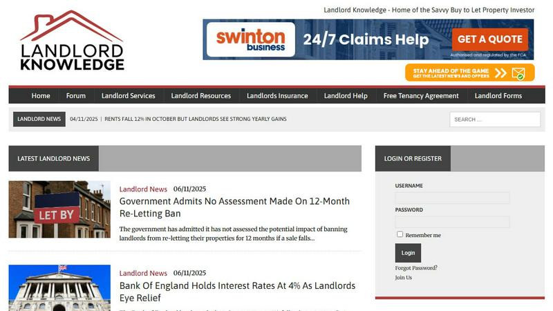Landlord Knowledge application interface and features