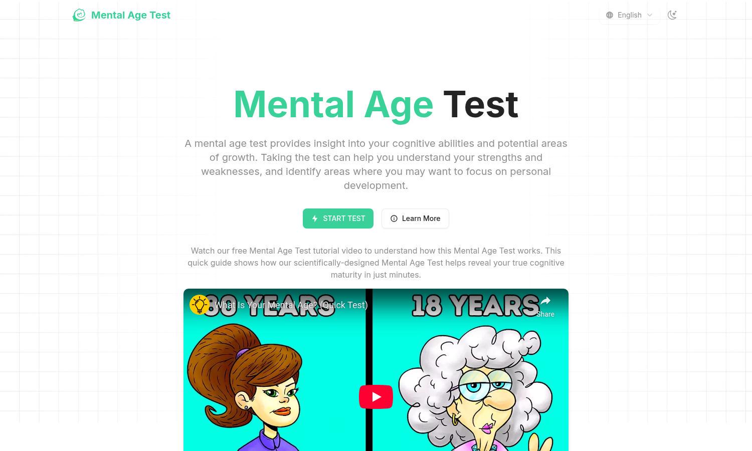 Mental Age Test Website