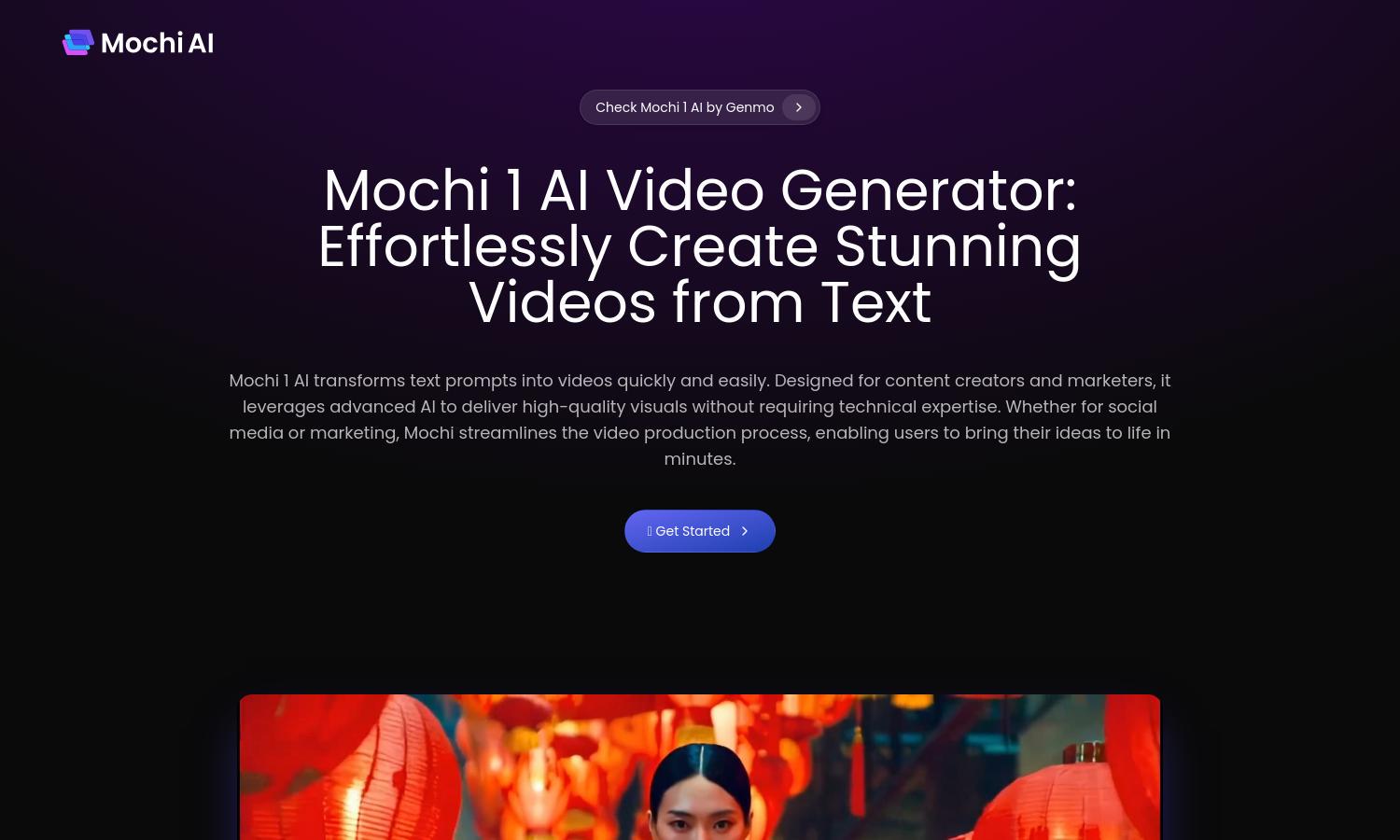 Mochi 1 AI Website