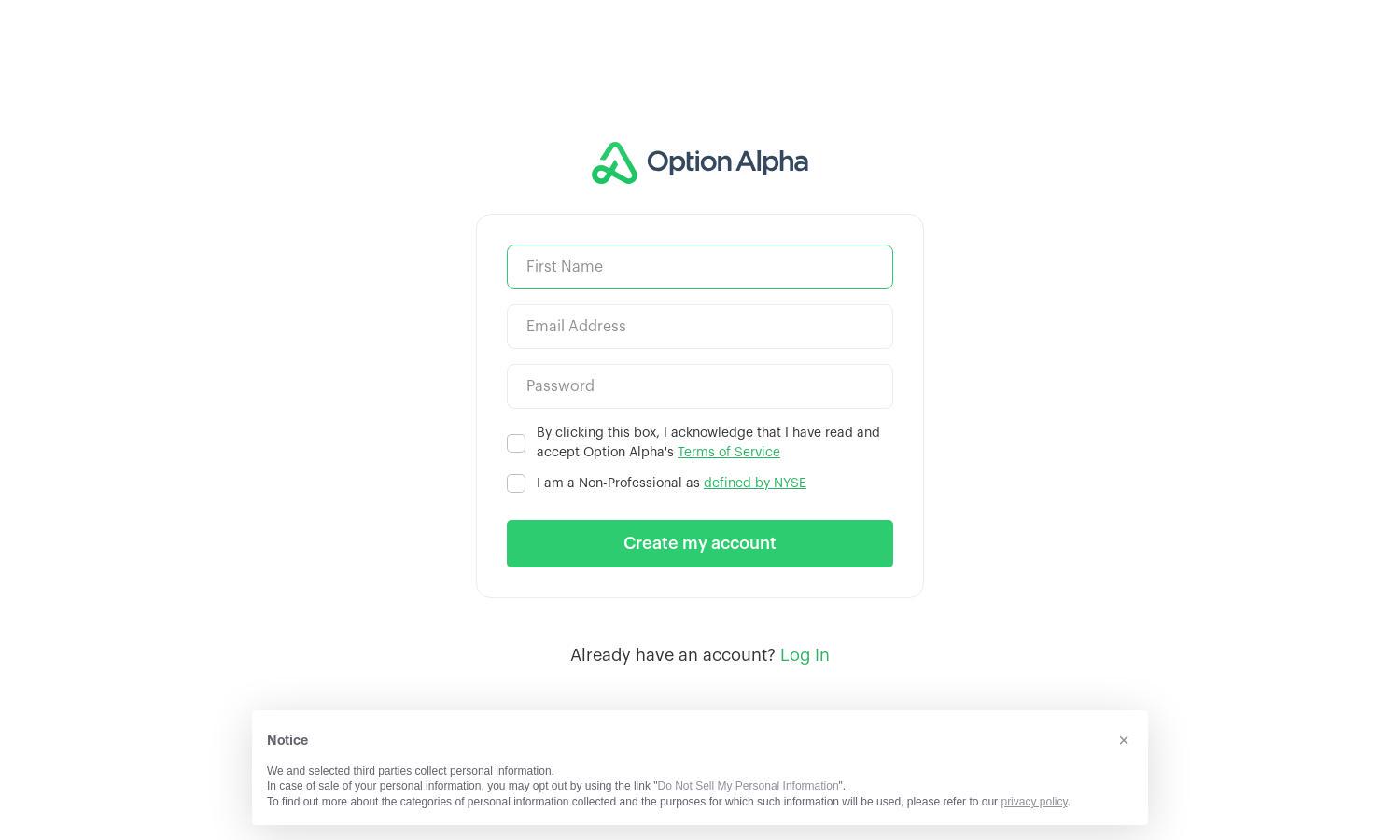 Option Alpha Website