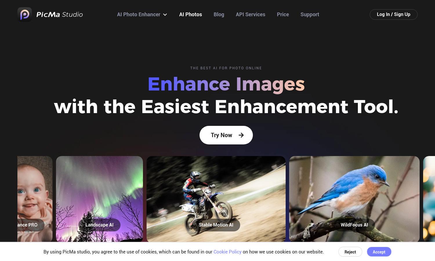 PicMa Photo Enhancer Website