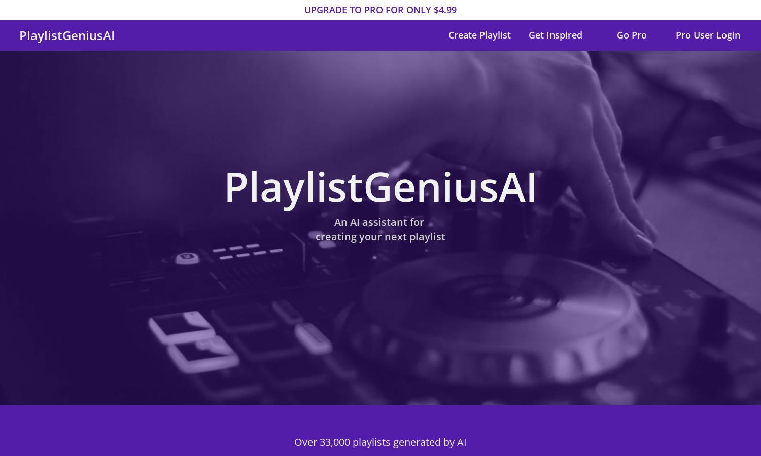 PlaylistGeniusAI Website