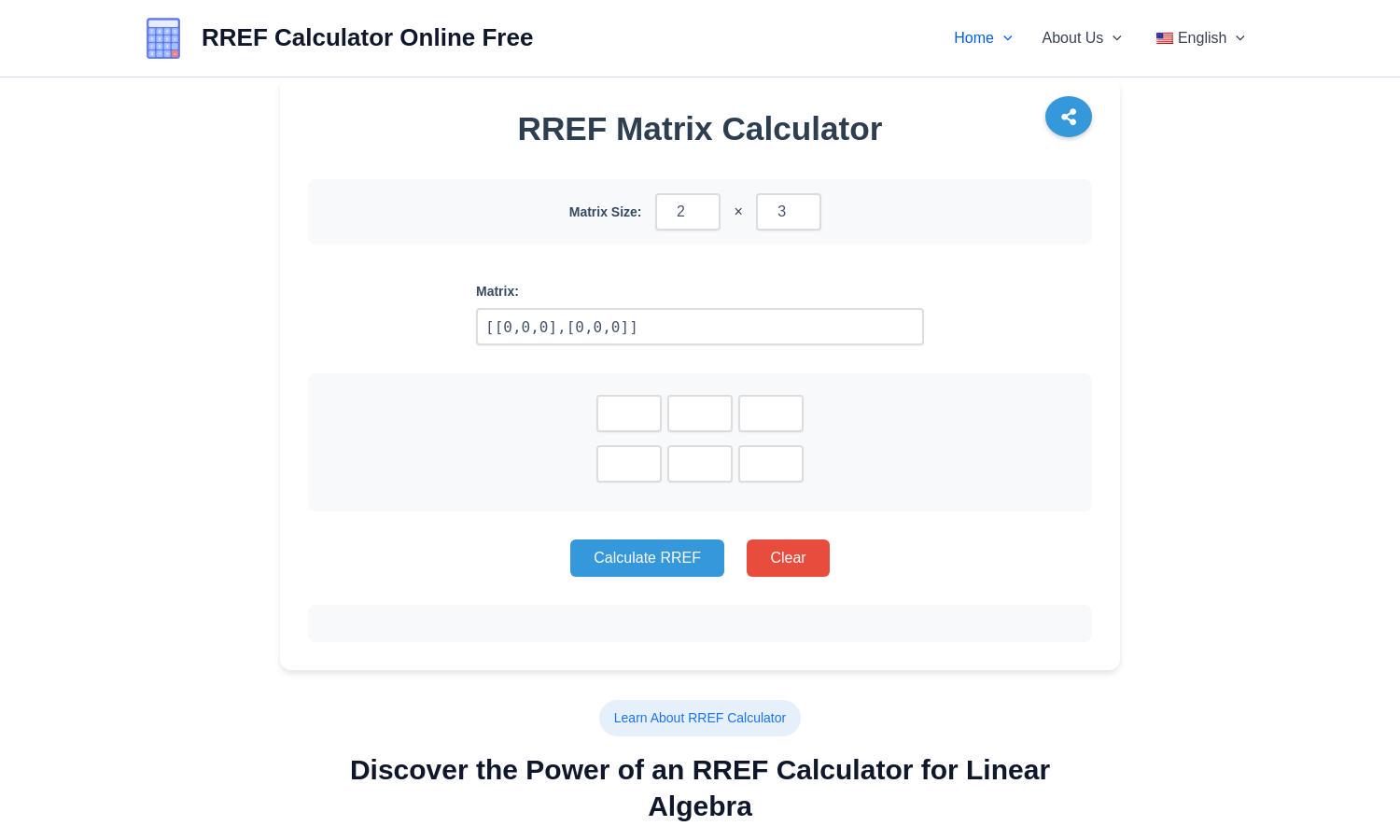 RREF Calculator Website