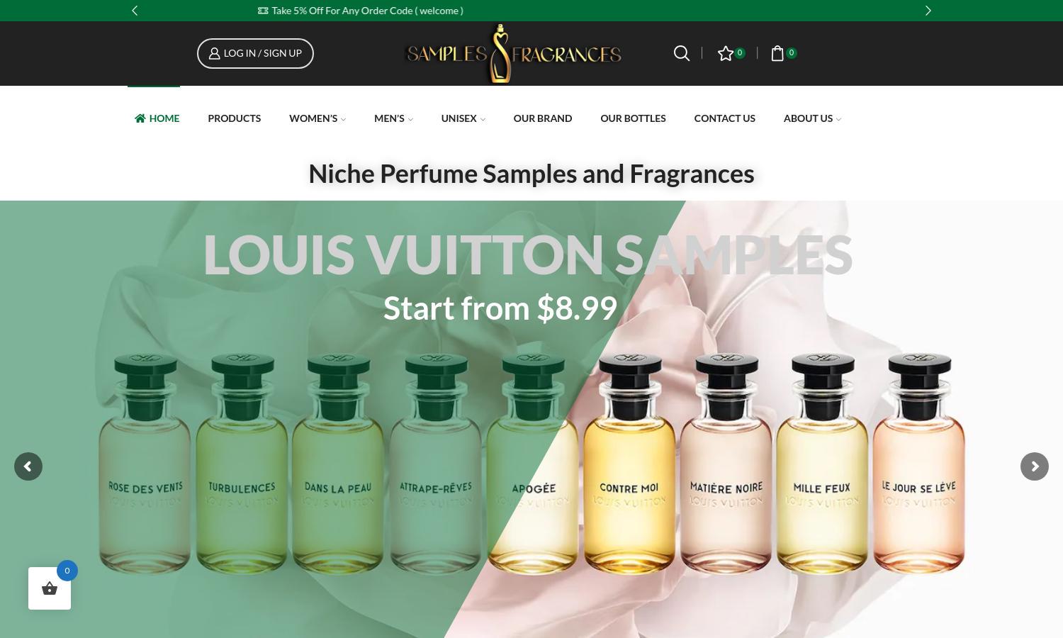 Samples and Fragrances Website