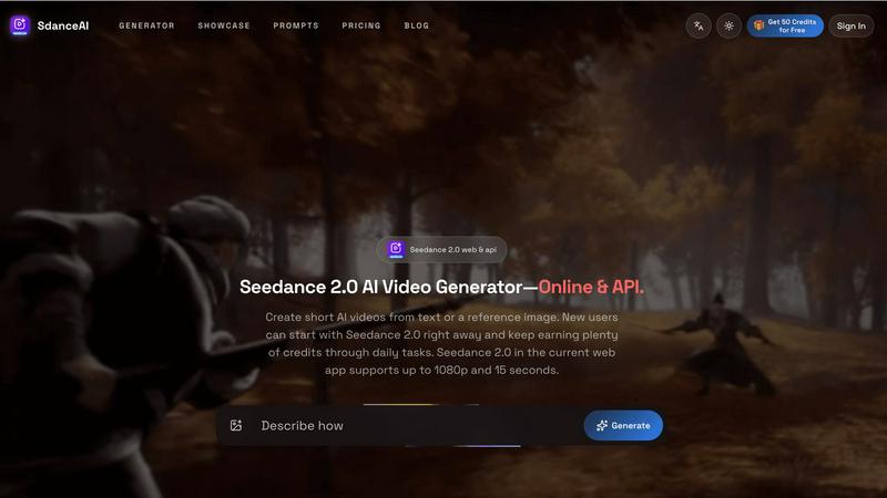 SdanceAI application interface and features