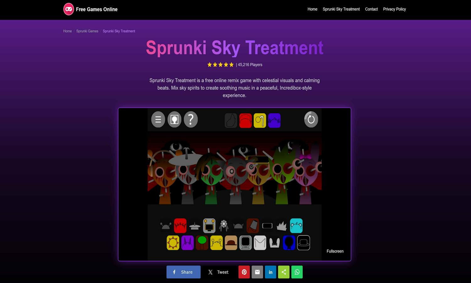 Sprunki Sky Treatment Website
