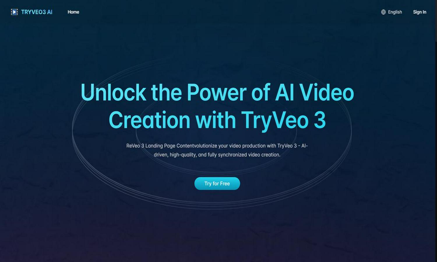 TryVeo3.ai: Free Access to Google Veo 3 for AI Video Generation Website