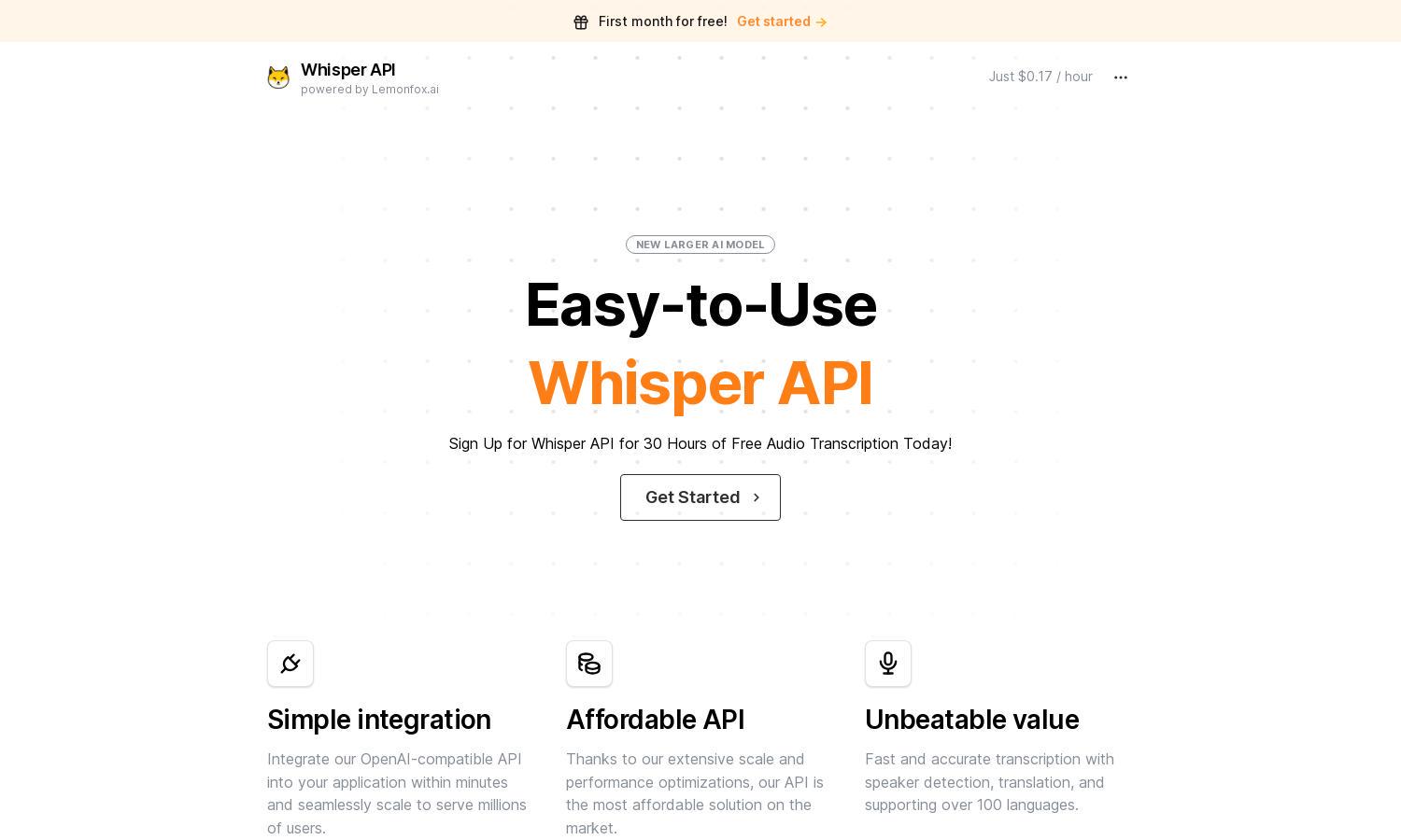 Whisper API Website